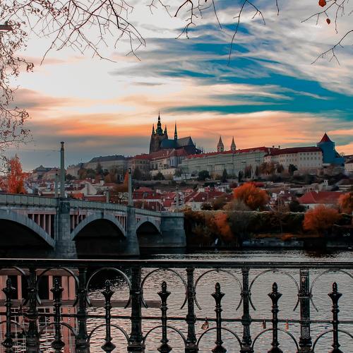 Sunset over the city