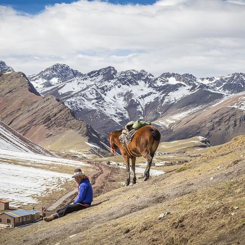 man and horse at Winicunca