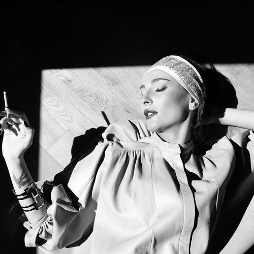 black and white shot from fashion Story