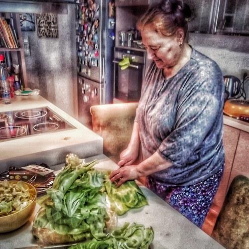 In the kitchen