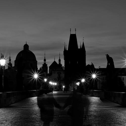 ghosts on Charles Bridge in Prague