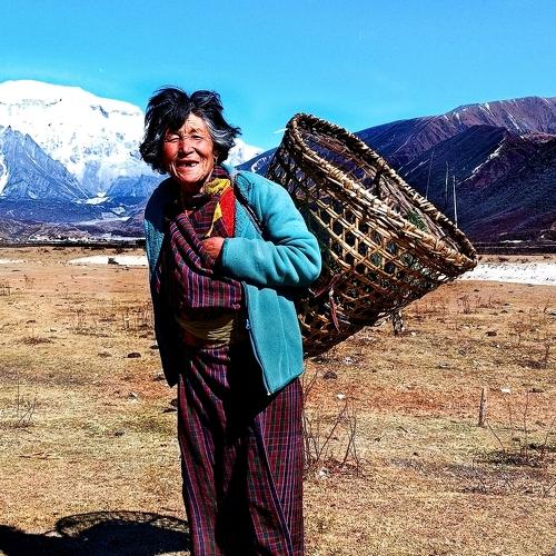 Grand mother and winter