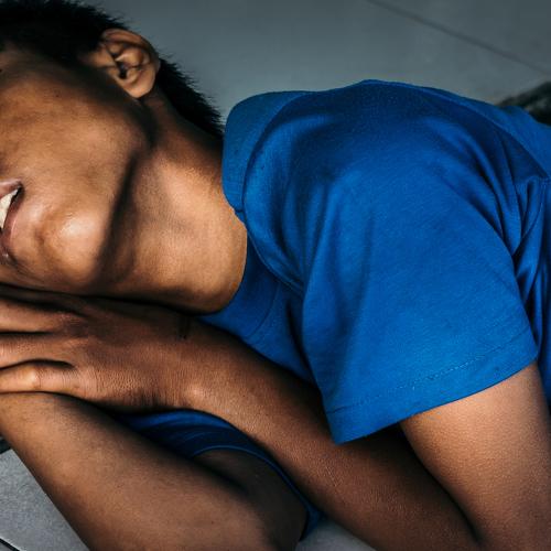 sleep in front of the shopping center