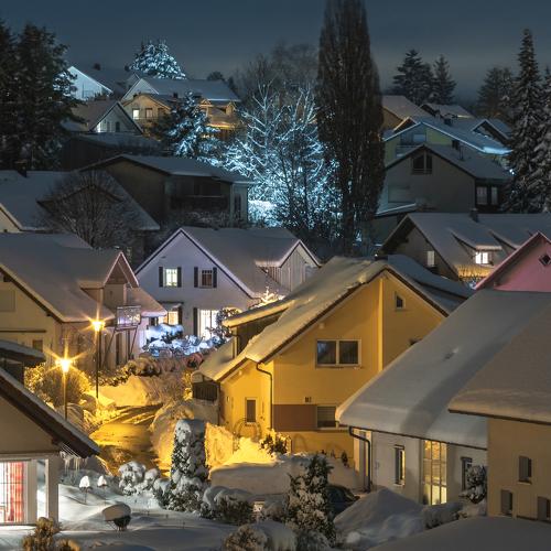 Snowy town
