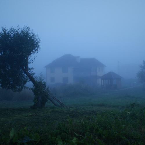 lonely house in the fog