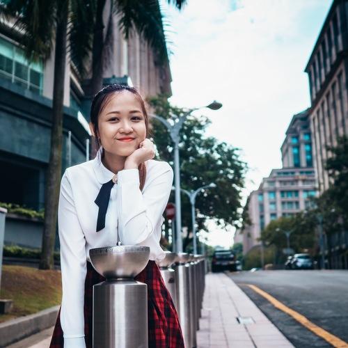 Girl at urban city