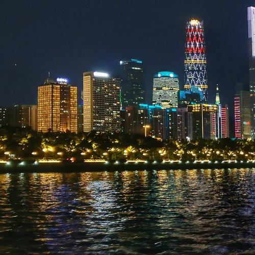 Cityscape with reflection