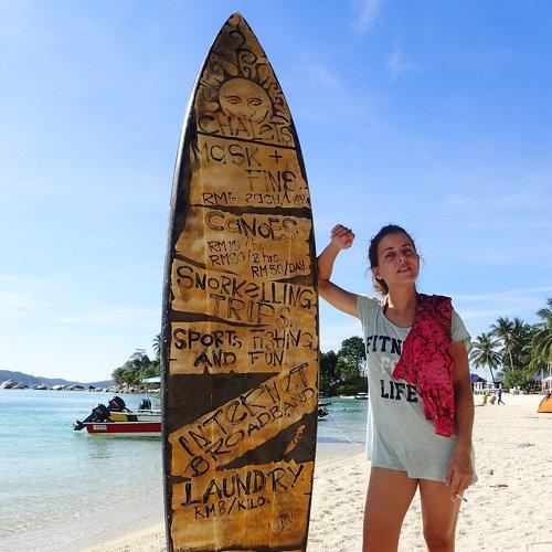 enjoying surfing