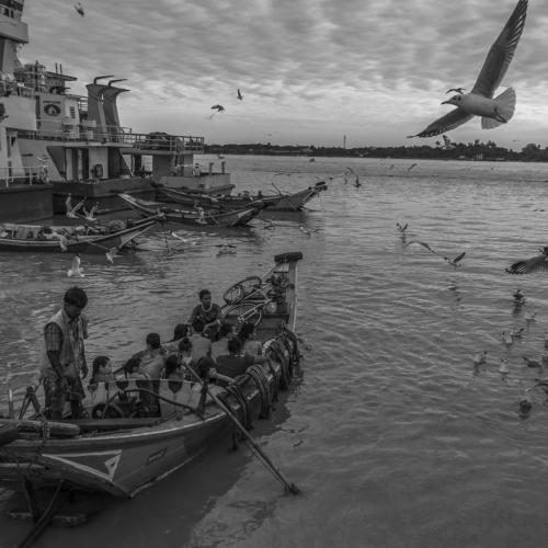 Evening view of yangon river
