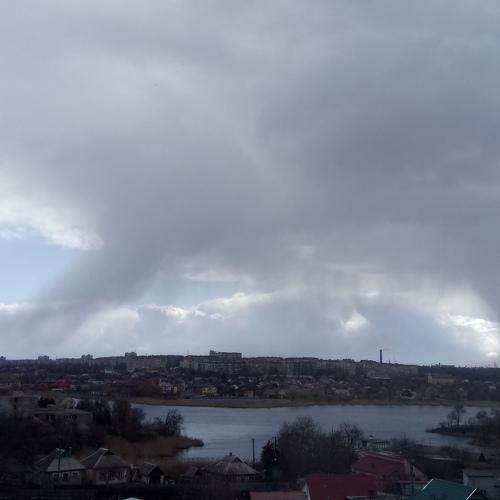 In the spring snow fell from the clouds ...