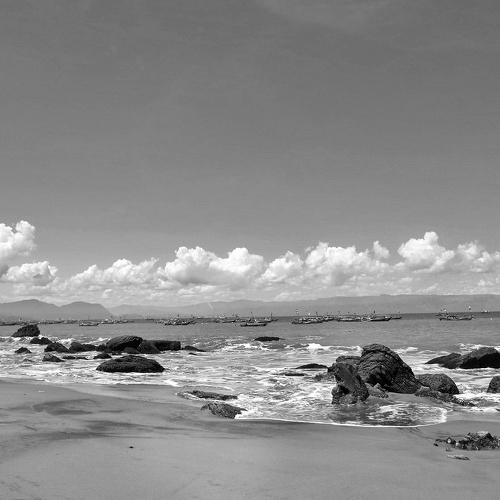 Rocky beach.