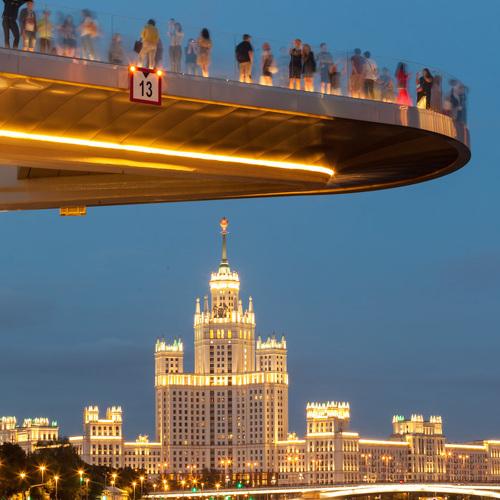 Floating Bridge Zaryadye Park Moscow