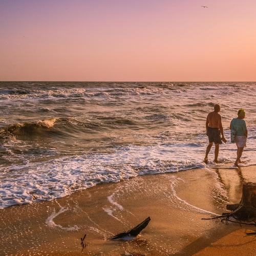 sunset walking