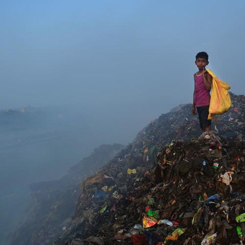 A real hero of garbage area