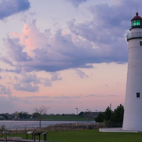 fort gratiot lighthouse during a sunrise