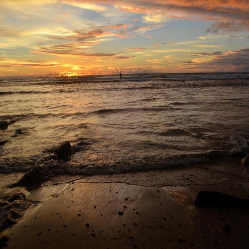one man in the sunset