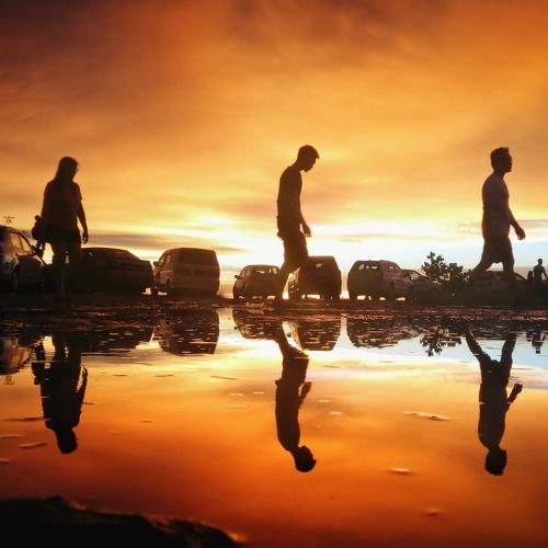 Tanjung Aru Beach kota Kinabalu sabah dramatic sunset