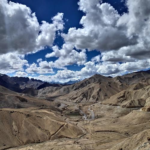 Terrific view at ladakh mountain with dusky clouds