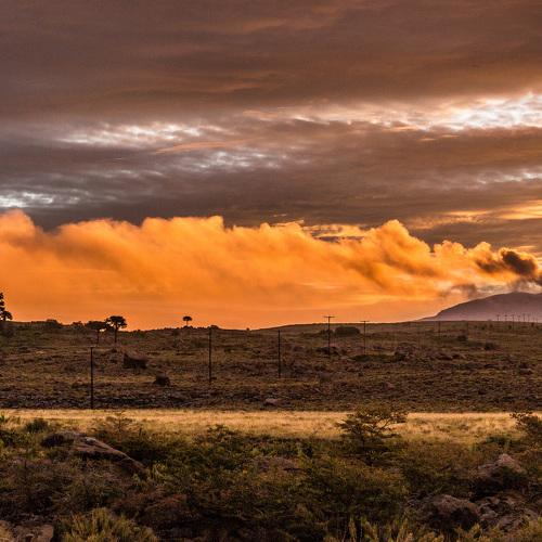 Volcano sunset