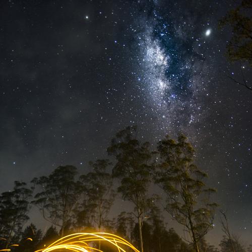 camping under the stars and milk way