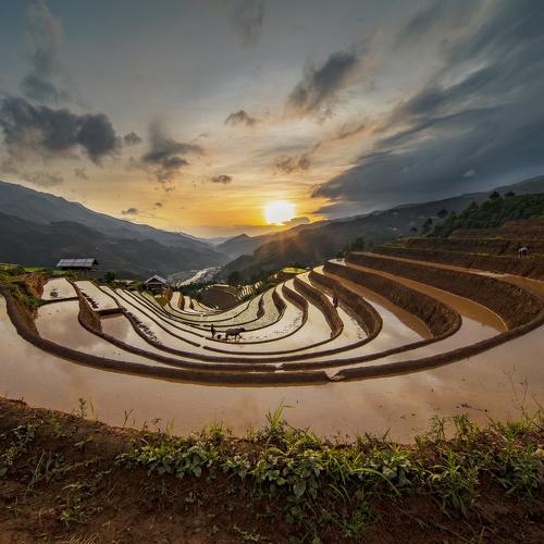sunset in Mu Cang Chai