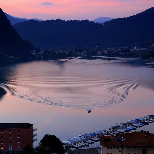 Sunset at Ponte Tresa, Switzerland