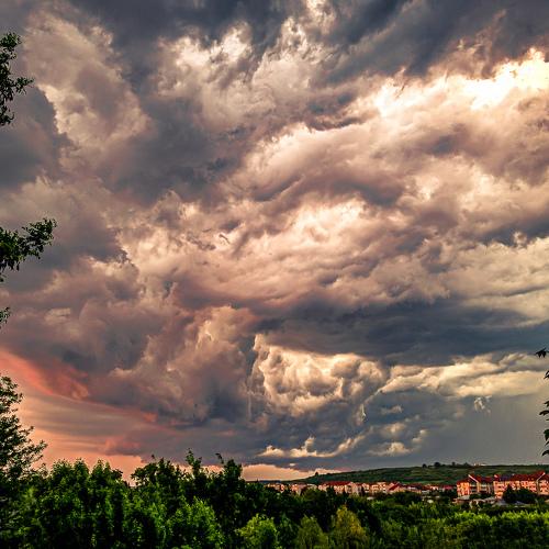 Before storm in sunset