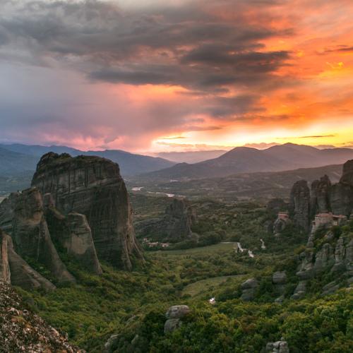 Sunset at Meteora