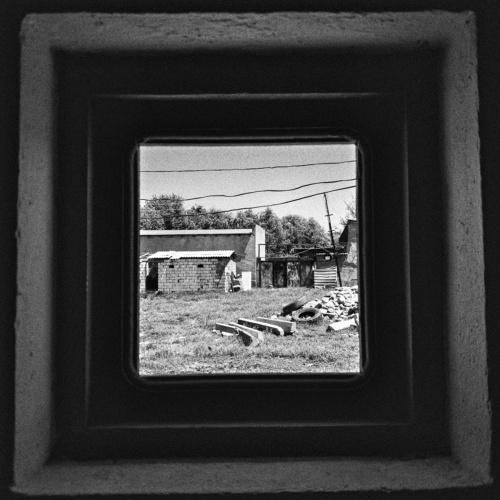 View through toilet window