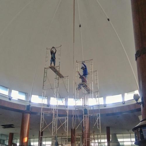 People working on construction site