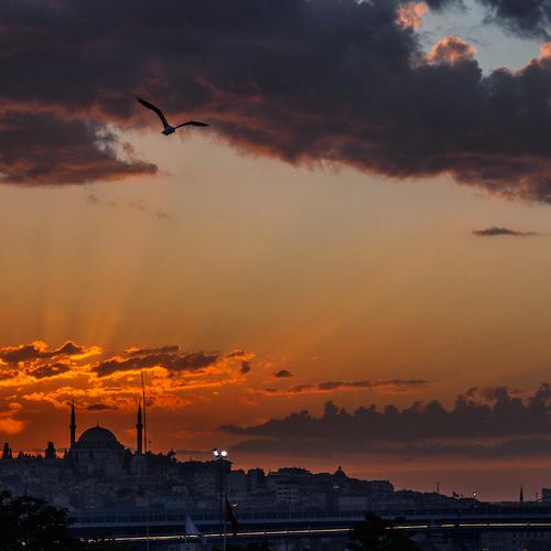 Sunset over istanbul
