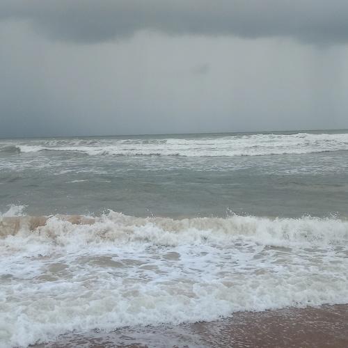 Stormy beach