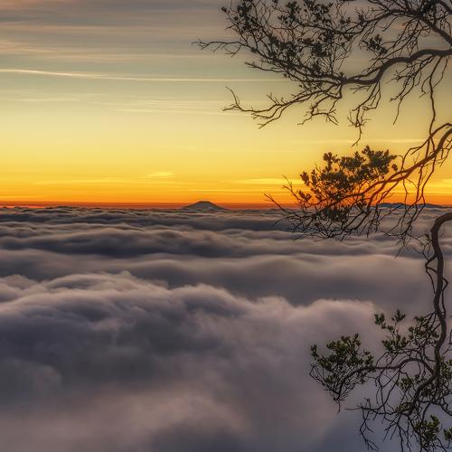 Beautiful Sunrise in Ciwidey White Crater, Indonesia
