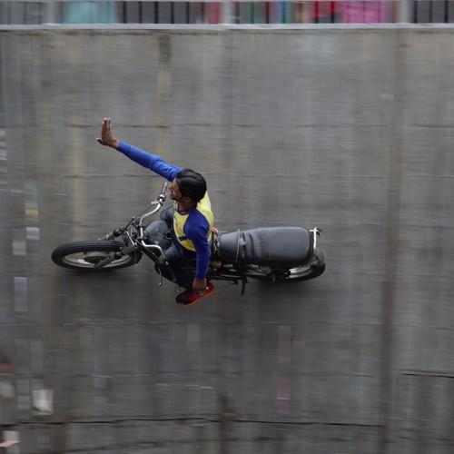 The stunt biker