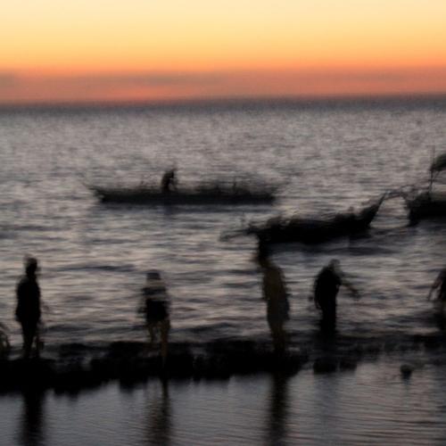 Getting ready to fish at dusk