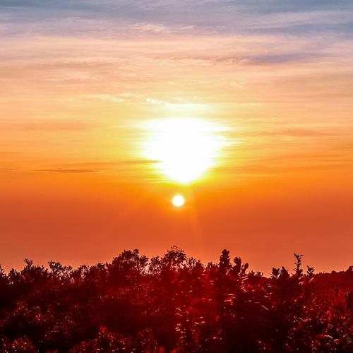 Sunrise at mountain papandayan
