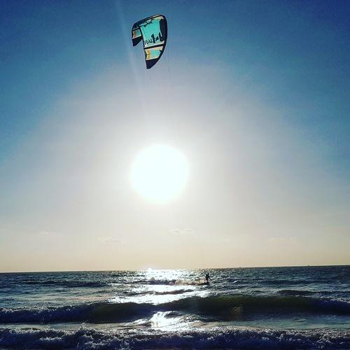 Kite surfing.