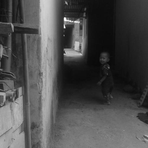 children in black white
