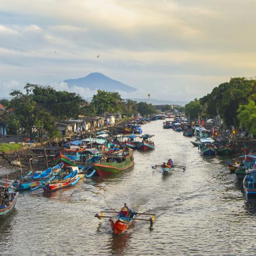 Sail morning of Fishing Village Cilacap