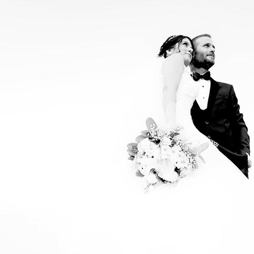white bride and groom