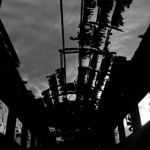 The damaged train