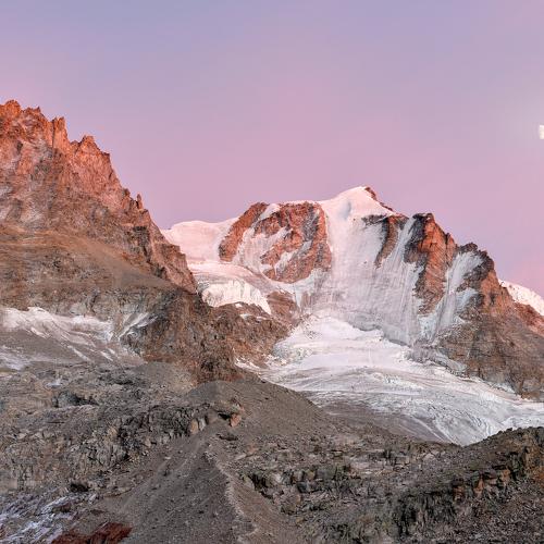 Sunset before climb to north face of Gran Paradiso