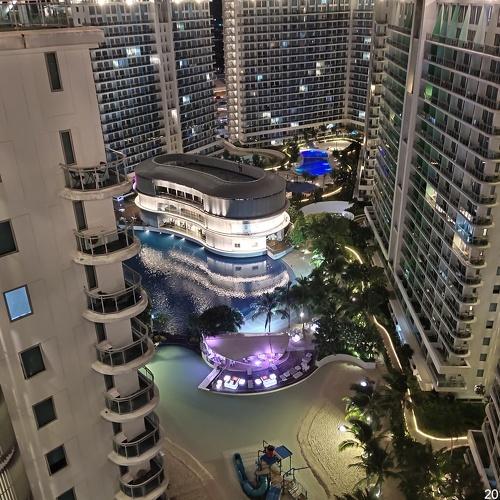 Azure beach in city