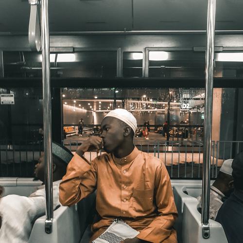 A man waiting.