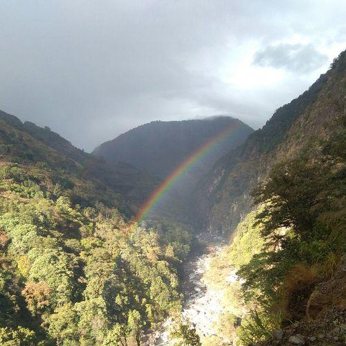 Rainbow in Nepali Mountain
