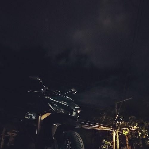 My scooter at night