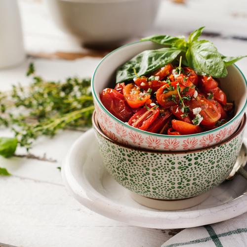 Baked cherry tomato.