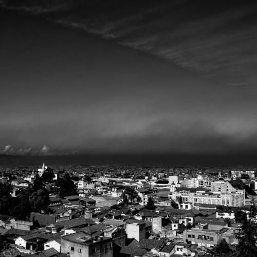High pollutions levels in Bogotá City B/W