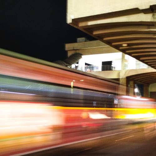 Bus in motion