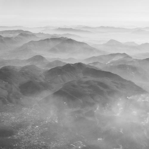 Fog covered mountains